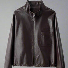 Cargar imagen en el visor de la galería, Leather Cropped Jacket