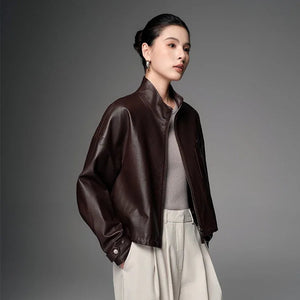 Leather Cropped Jacket