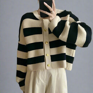 Striped Knitted Cardigan