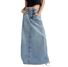 Cargar imagen en el visor de la galería, Full Length Denim Skirt