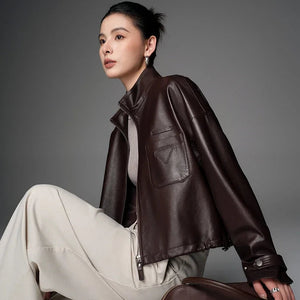 Leather Cropped Jacket