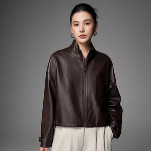 Leather Cropped Jacket