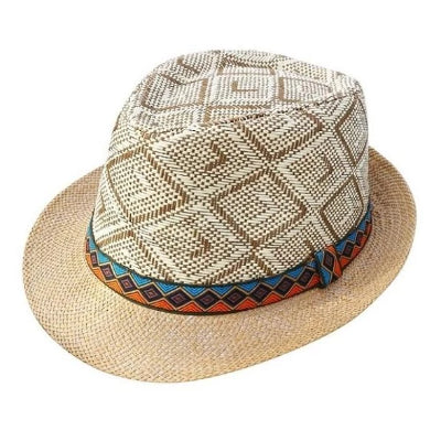 Brown Checkered Hat