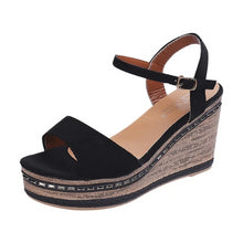 Load image into Gallery viewer, Black Suede Sandal